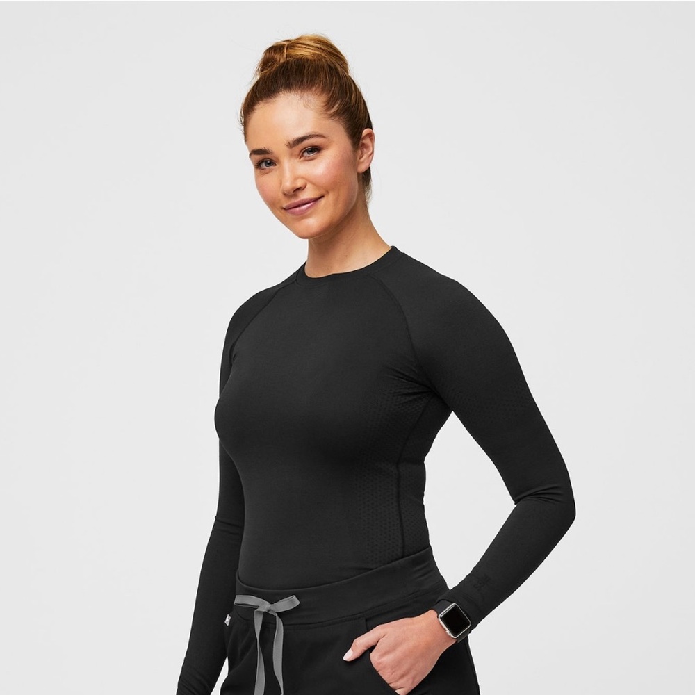 Figs Black Salta Long Sleeve Underscrub
